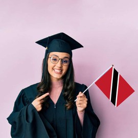 25 PCS Trinidad and Tobago Handheld Small Flag, Trinidad-and-Tobagoans Hand held Mini Decor Decoration Banner