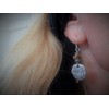 ♥ Floral robust disc and mottled wood ♥ Small earrings