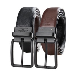 Kenneth Cole Men's (Single Reversible Belt), Black/Brown Pebble, Medium (34-36)