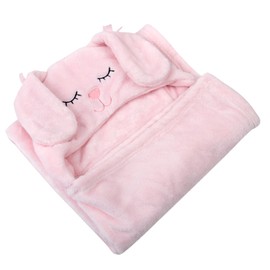 Baby, Toddler Soft Plush Hooded Animal Face Security Blankets 40” x 28” Wearable Animal Blanket Hoodie for Babies 0-12 Months (Bunny with Bows)
