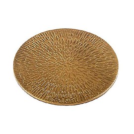 Kerzenteller Gold Aluminium Plate with Structure, Diameter 10 cm