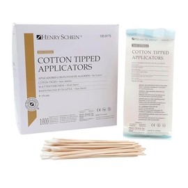 Cotton Tipped Applicator (100-9175), 6-Inch, Non-Sterile Swabsticks for Wound Care & Dressing. Single-Use, Wooden Handle with Cotton Tip. 100 / Box