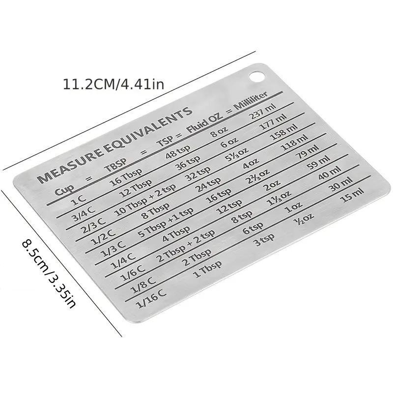 Stainless Steel Refrigerator Magnetic Sticker, 1 Count Baking Unit Conversion
