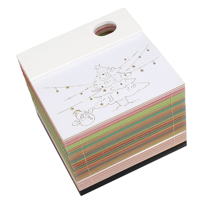 Christmas Tree 3D Memo Pad Innovative Paper Carving Art 3D