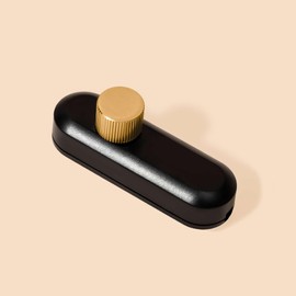 Relight Moment Trailing Edge Dimmer (LED 3-80 W, AGL & HAL 10-100 W), Cord Dimmer Black with Rotary Control Made of Brass Satin Brass