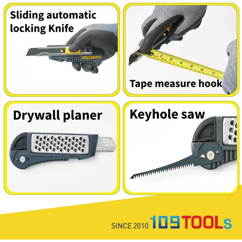 Drywall 4-in-1 Multi Tool, Cutter with Tape Measure Hook, Planer