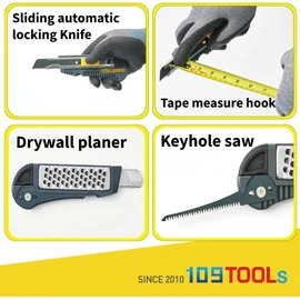 Drywall 4-in-1 Multi Tool, Cutter with Tape Measure Hook, Planer and Keyhole Saw