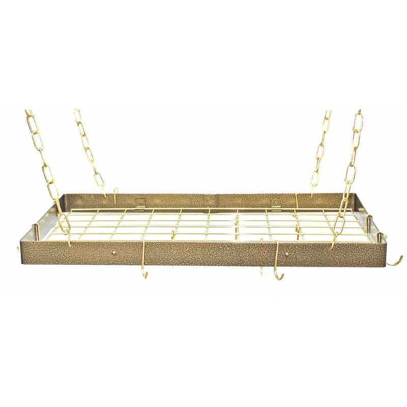 Rogar Hammered Bronze & Brass Rectangle with Grid
