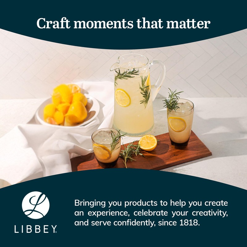 Libbey Impressions Large Glass Pitcher, 80 Oz, Clear, Tall Cocktail