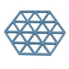 5pcs Table Mats Geometric Hex Shape Hollow Silicone Blue Insulation