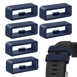 6 Pcs Strap Loop for Garmin Forerunner 255, 265, Venu 2/Venu 3/Vivoactive 4, 22mm Lock Ring Replacement Watch Band Ring Smartwatch Keeper Deep blue