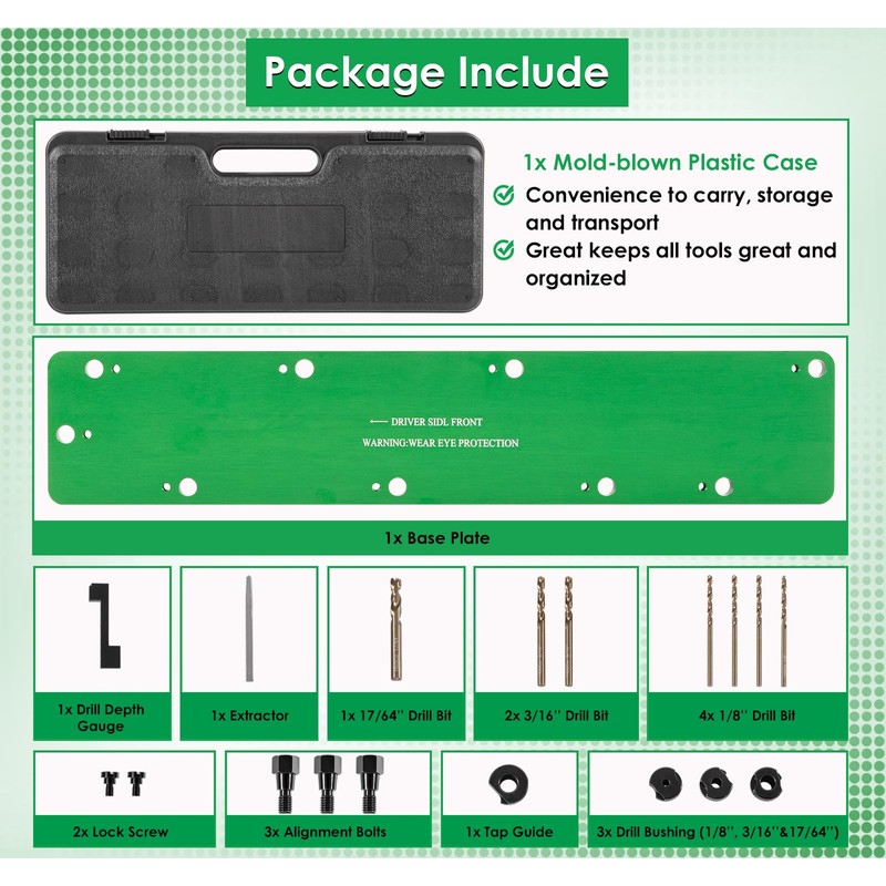 71500 Exhaust Manifold Bolt Stud Drill Template Removal Tool Set