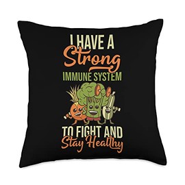 Complex Network Of Cells Or Healthy Body Lover I Have A Strong Immune System Protect Body Organs Throw Pillow, 18x18, Multicolor
