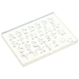 Aida Chemical Industry F-1807 Alphabet Mold, Cursive Type, Transparent