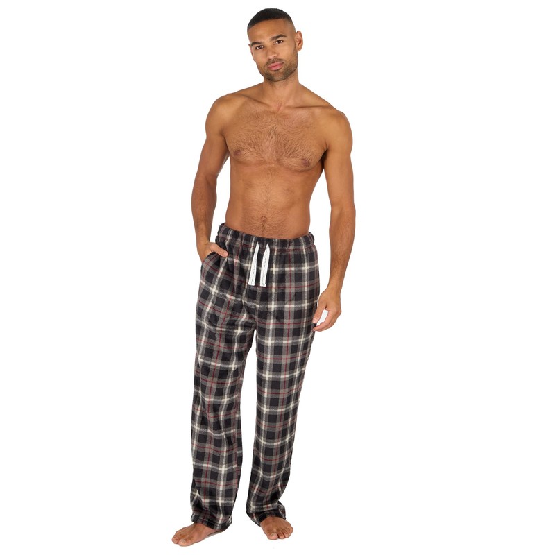 INSIGNIA 2 Pack Mens Fleece Check Pyjamas Lounge Pants Bottoms