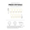 24-Piece Long Almond French Press-On Nails Kit, White Tips, Full