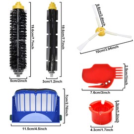 EATBALE Accessories Kit for iRobot Roomba 600 Series 694 692 690 671 680 652 650 645 635 630 620 614 Replacement Parts Filters, Bristle Brush & Flexible Beater Brush, Side Brush, Wheel Tires(14Pcs)