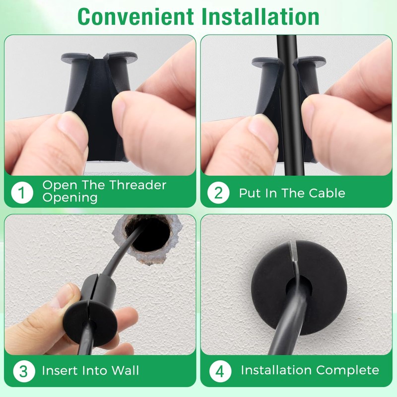 EASYEAH 6pc Starlink Cable Grommet 1" Silicone Waterproof Wall Hole
