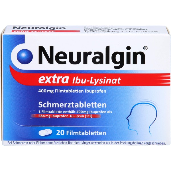 Neuralgin extra Ibu-Lysinat 400 mg Filmtabletten bei Schmerzen oder Fieber,