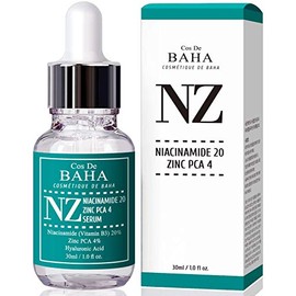Cos De BAHA Niacinamida 20% + Zinc PCA 4% Serum 1 Fl Oz – Reductor de poros, tratamiento de tono de piel desigual, disminuye la propensa al acné, equi