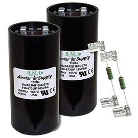 (2) Pack, 810-972 uF x 165 VAC - BMI/USA Start Capacitor # 092A810B165CE7A with Bleed Resistor