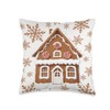 Gingerbread Houses and Snowflakes Cute Christmas Throw Pillow