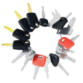 Yasashii 16 Heavy Equipment Keys Set Fits CAT, Case, JD, Komatsu, Kubota, Yanmar, Daewoo, Hyster, Takeuchi, Heavy Construction Equipment Ignition Key Set