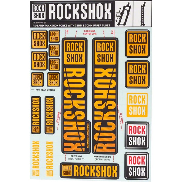 RockShox Decal Kit, 30/32mm, Orange Color Matching Kit