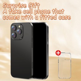 Fake Phone Dummy Prop Phone, Prank Stuff Decoy Phone Pear Phone Non-Working Phone 15 Pro, Display Phone Look Like Real Phone 15 Pro (Black)