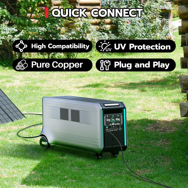 HCOVTXR 14AWG Solar to XT60 Extension Cable 33FT, 6-in-1 Solar
