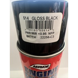 Aervoe Engine Enamel Paint #514 Gloss Black High Heat Paint 12oz Can