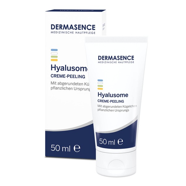DERMASENCE Hyalusome Cream Scrub - Nourishing Mechanical Exfoliating - Removes Dead Skin and Removes Blackheads - With Natural Hardened Castor Balls - With Vitamin E - 50 ml