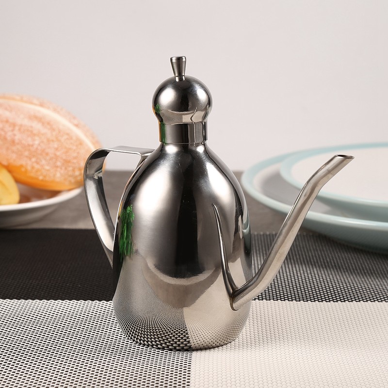 1Pc 0.35L Stainless Steel Olive Oil Dispenser Vinegar Pot Bottle