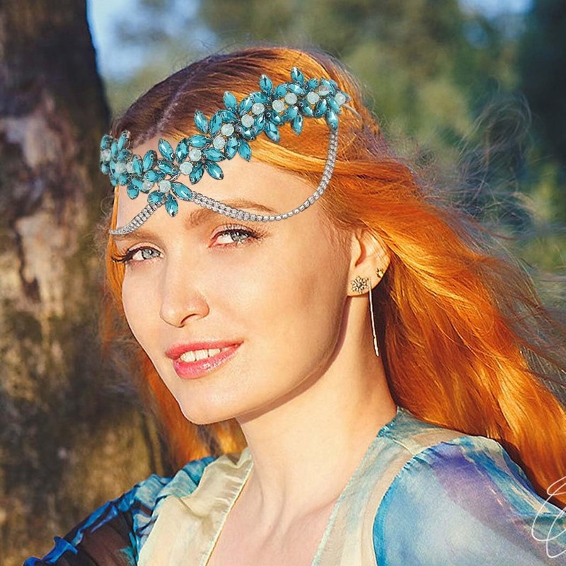 IYOU Snowflakes Fairy Headband Blue Rhinestone Princess Crown Headpiece Crystal