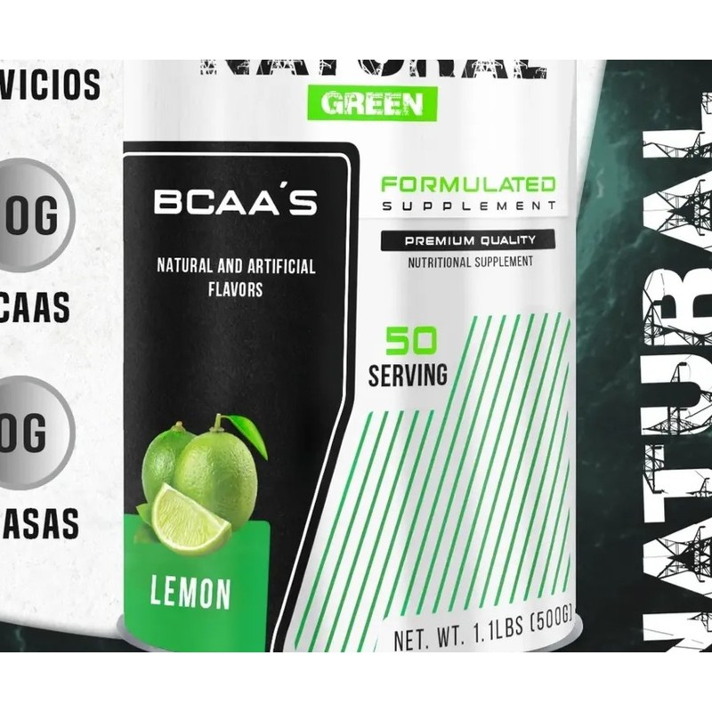 Bcaas Aminoácidos Green 50 Servicios 500g Sabores