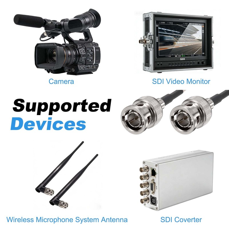sourcing map 0.33FT/0.1M 3G-SDI Cable, BNC Male to Female HD-SDI