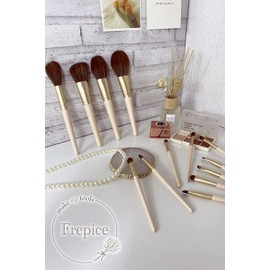 Frepice Makeup Brushes, Set of 13, Powder Brushes, Cheek Brushes, Makeup Brush Pouch, Makeup, Salmon Gem