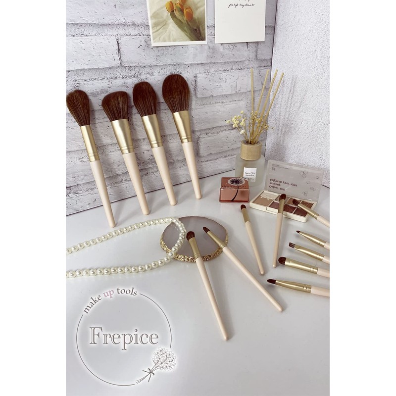 Frepice Makeup Brushes, Set of 13, Powder Brushes, Cheek Brushes,