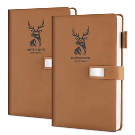 ZSWYUAY Journal Notebook Lined, 180 Pages A5 College Ruled Hardcover Leather Journals for Writing,Travel,Business,Work, 80 GSM Thick Paper with Pen & Magnetic Buckle 5.7" x 8.26" Brown