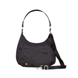 HAIKU Amble Hobo Bag with Removable Shoulder Strap and Adjustable Crossbody Strap, Black in Bloom