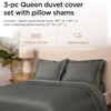Threadmill Dark Grey Duvet Cover Queen Size Bedding Set, Breathable