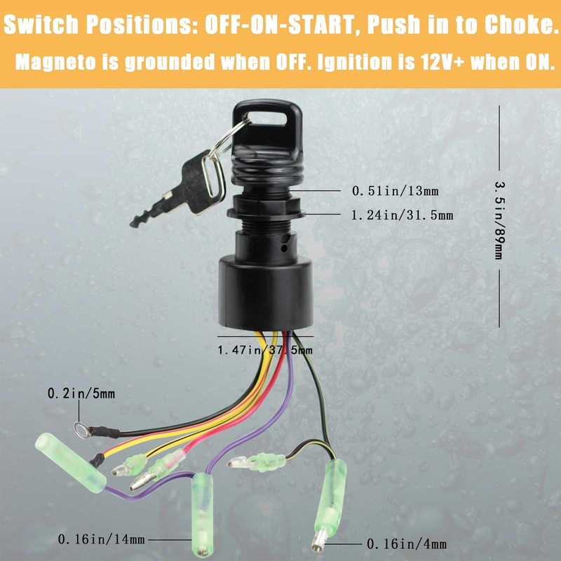 Boat Ignition Switch with Keys 87-17009A5 87-17009A2 for Mer-cury Outboard