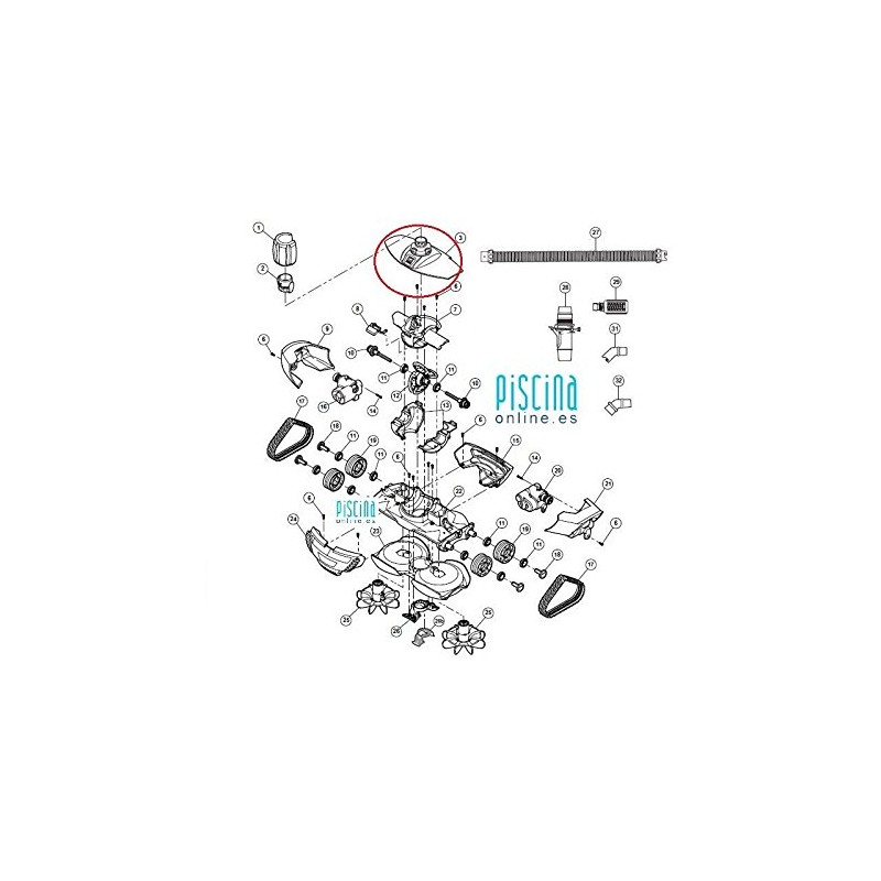 Baracuda MX8 Cleaner Top Cover with Swivel R0525400
