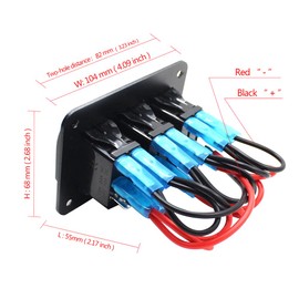 Riloer 3/4/5/6/8 Gang Combination Switch Panel, 12V/24V Modified Rocker Switch Panel Sticker with LED Light, Universal for Marine Boat Car RV Camper Caravan