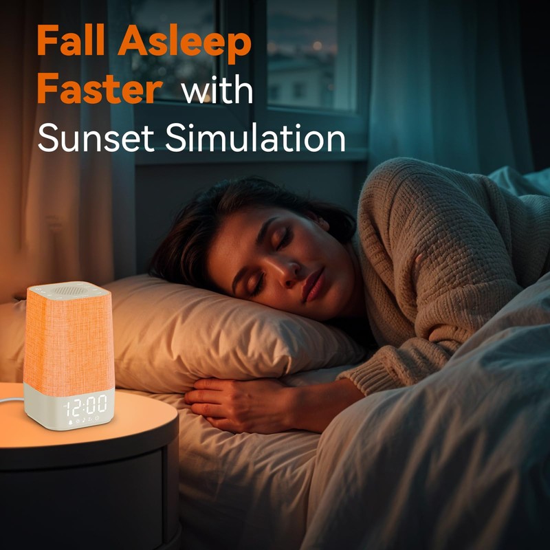 Wkzay White Noise Sound Machine: 30 Soothing Sounds, Sunrise Alarm