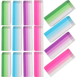 Operitacx Pack of 16 Rainbow Erasers Small Rectangular Block Erasers Artist Painting Sketching Drawing Erasers for Classroom Prices School Office Supplies