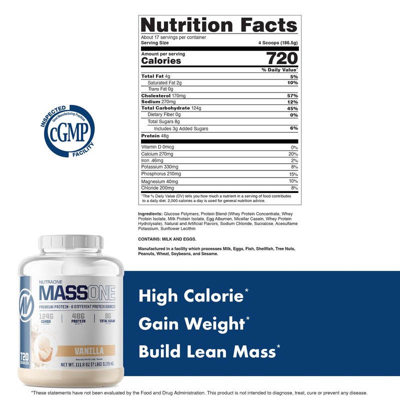 NutraOne Massone Mass Gainer Protein Powder Gain Mass Protein Meal