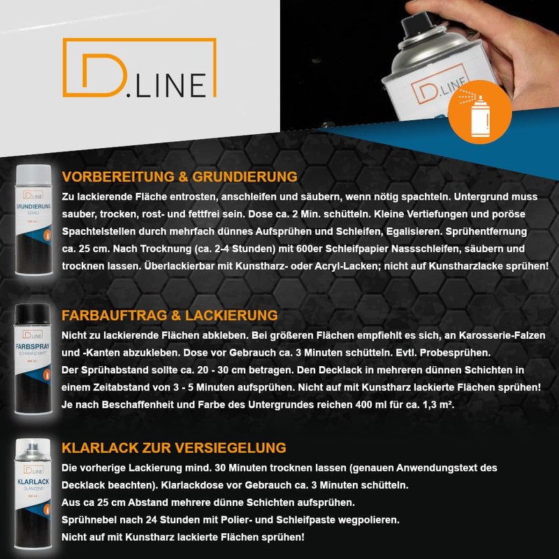 D.LINE Klarlack glänzend Sprühdose 400 ml DL 1523 - Überzugslack