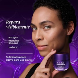 Olay Crema de noche de retinol para mujeres, hidratante facial antienvejecimiento, sin fragancia, no grasa, antiarrugas, líneas finas suaves, cuidado 