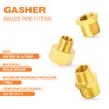 GASHER 6PCS Brass Pipe Fitting, Hex Bushing, Reducer Adapter, Reducing